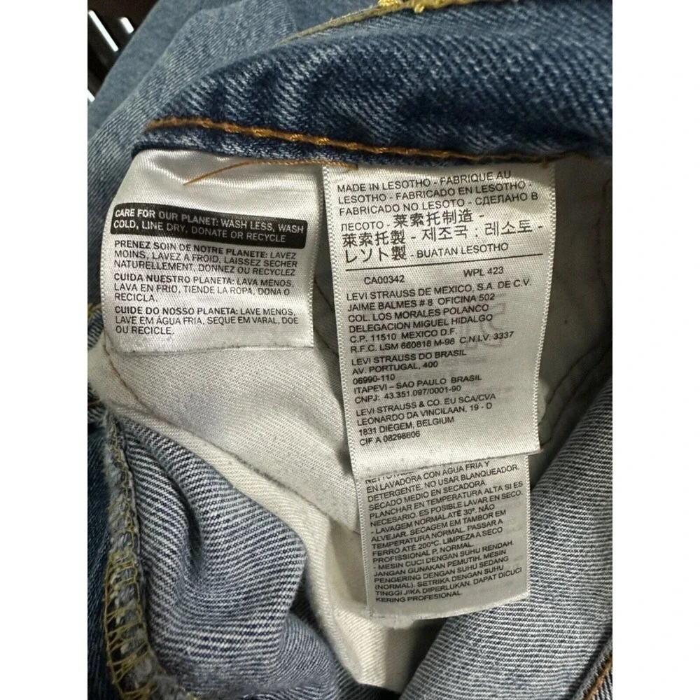 Levi's 505 Regular Fit Straight Leg Denim Blue‎ Jeans Mens Size 34X30